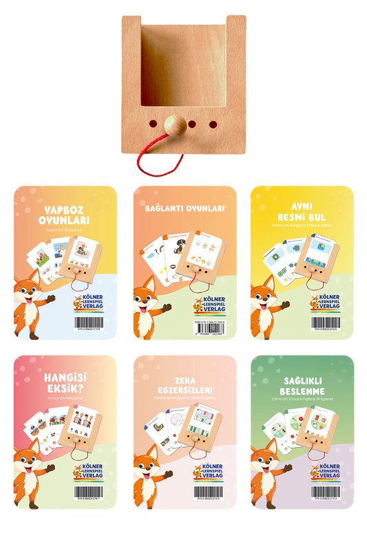 5-6 yaş için Türkçe Puncho Başlangıç Seti (6 Kart Seti)