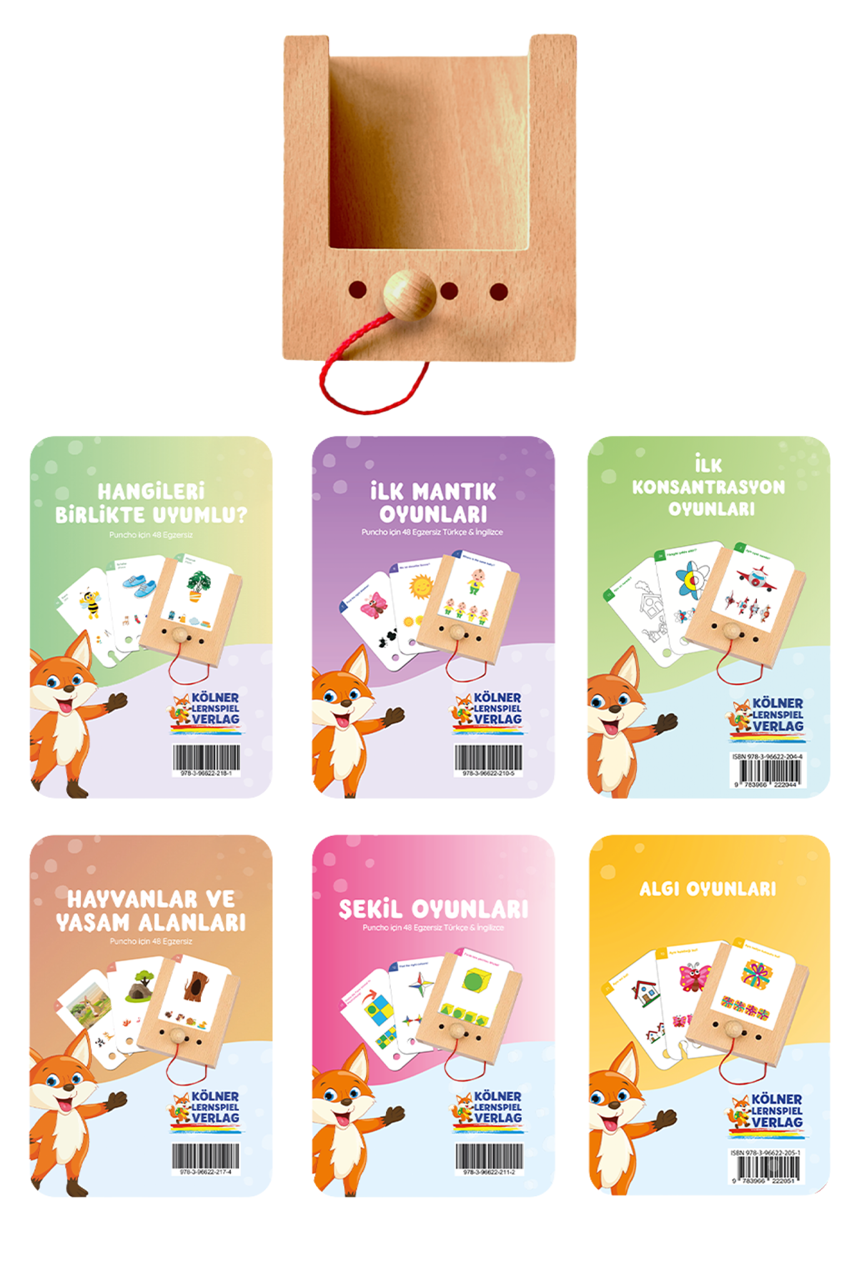 3-4 yaş için Türkçe Puncho Başlangıç Seti (6 Kart Seti)