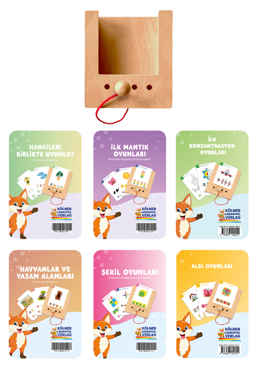 3-4 yaş için Türkçe Puncho Başlangıç Seti (6 Kart Seti)